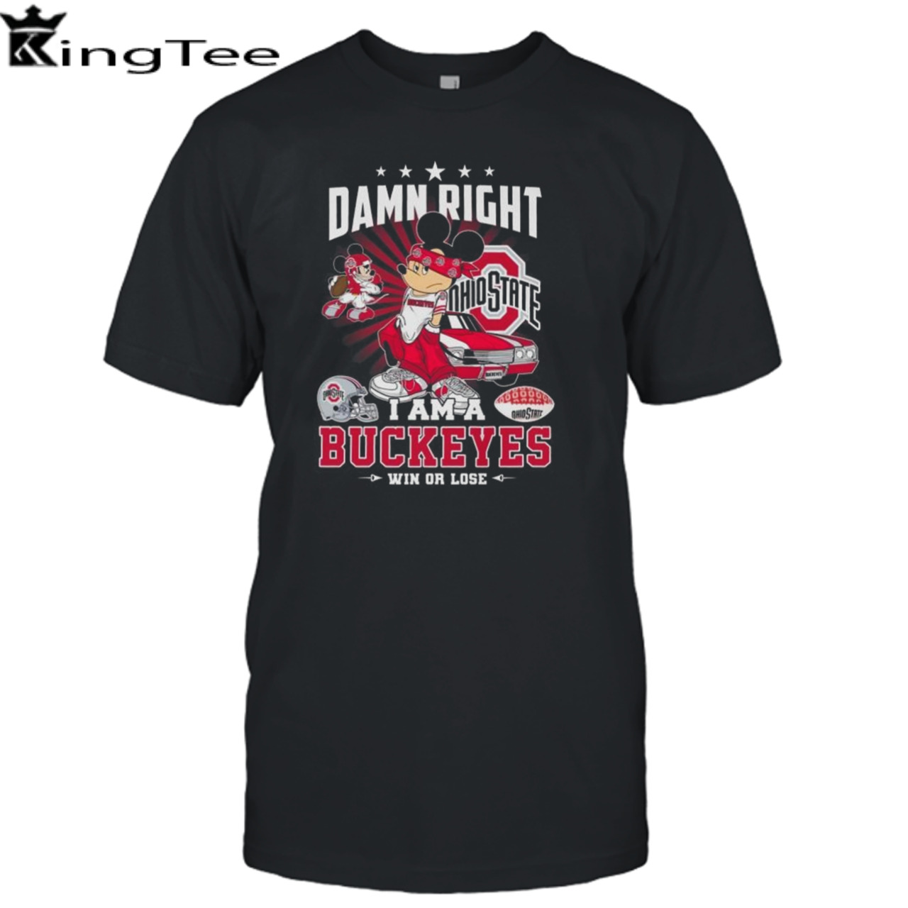 Mickey Mouse Damn Right I Am A Ohio State Buckeyes Win Or Lose Shirt