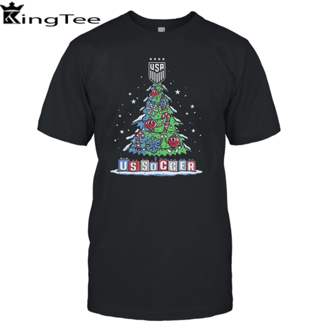 New Era USWNT USA Ussoccer Christmas Tree t-shirt