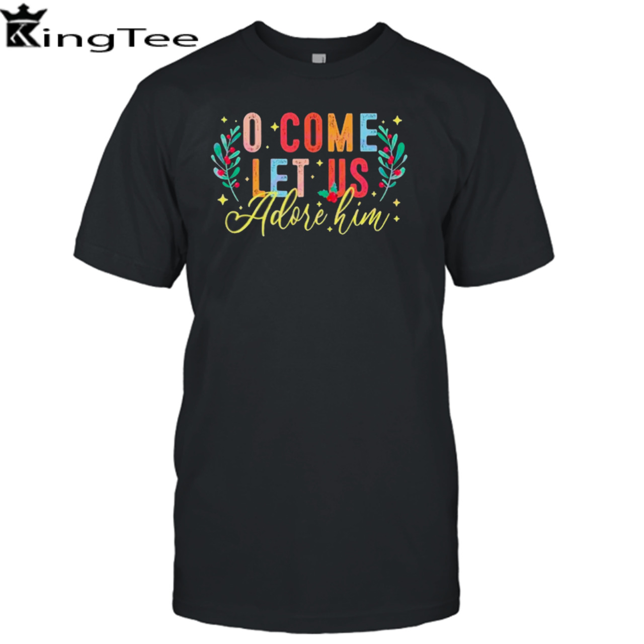 Oh come let us adore him boho Christmas shirt