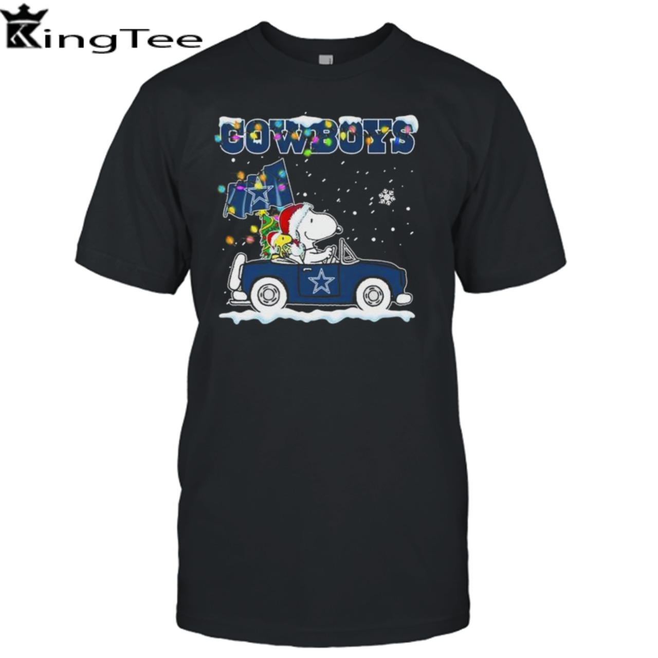 Peanuts Snoopy And Woodstock Drive Car Dallas Cowboys Christmas shirt