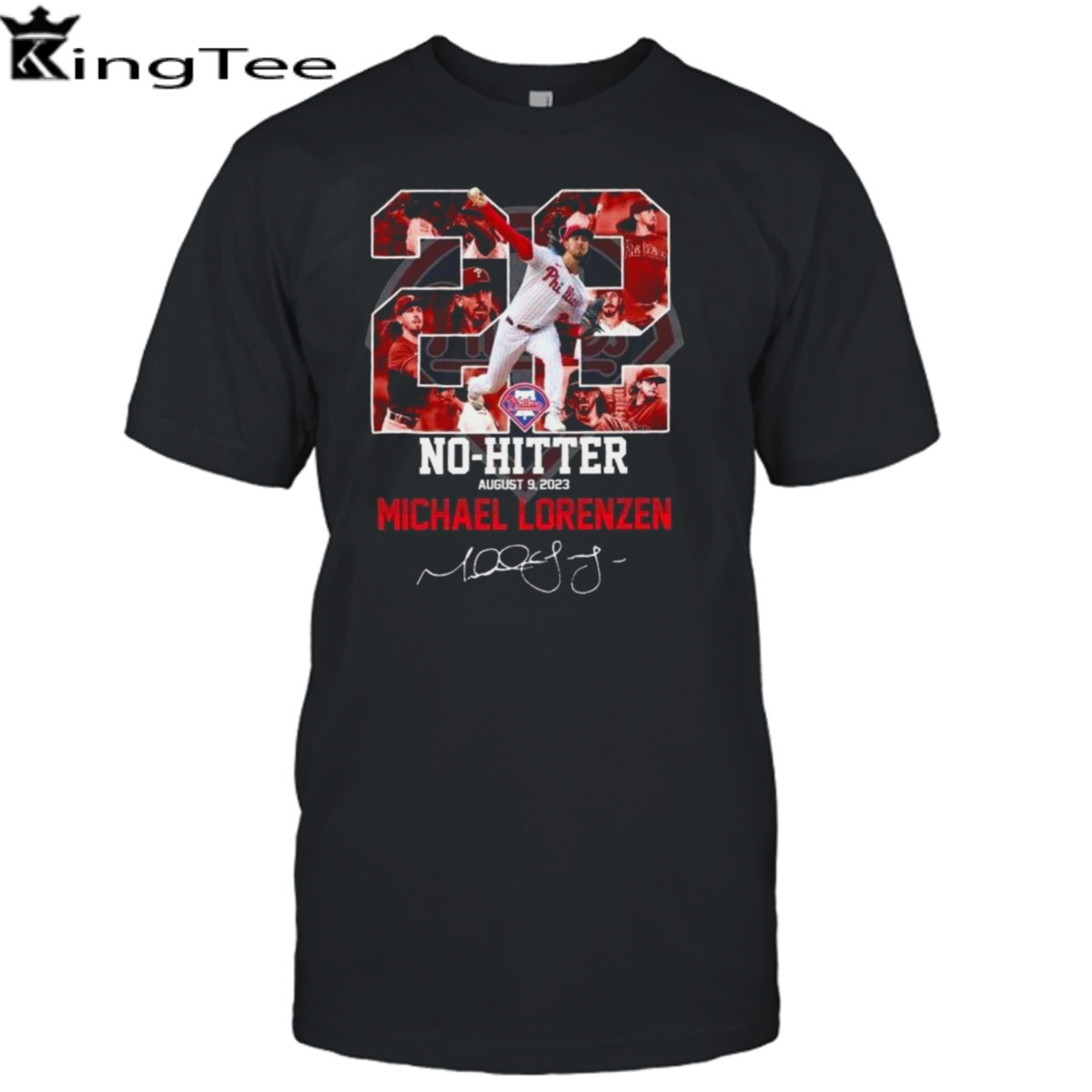 Philadelphia Phillies 22 No-hitter Michael Lorenzen Signature T-Shirt