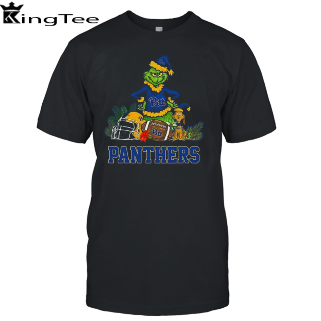 Pittsburgh Panthers Santa Grinch And Dog Merry Christmas T-Shirt