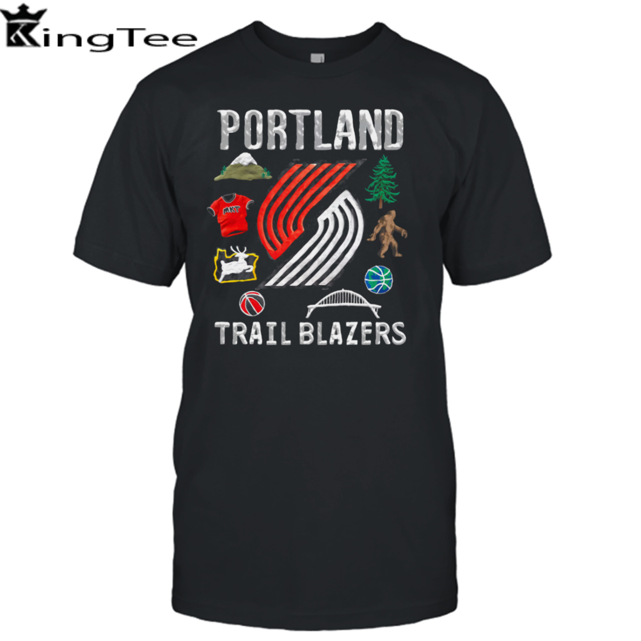 Portland Trail Blazers NBA Black Claymation T-Shirt