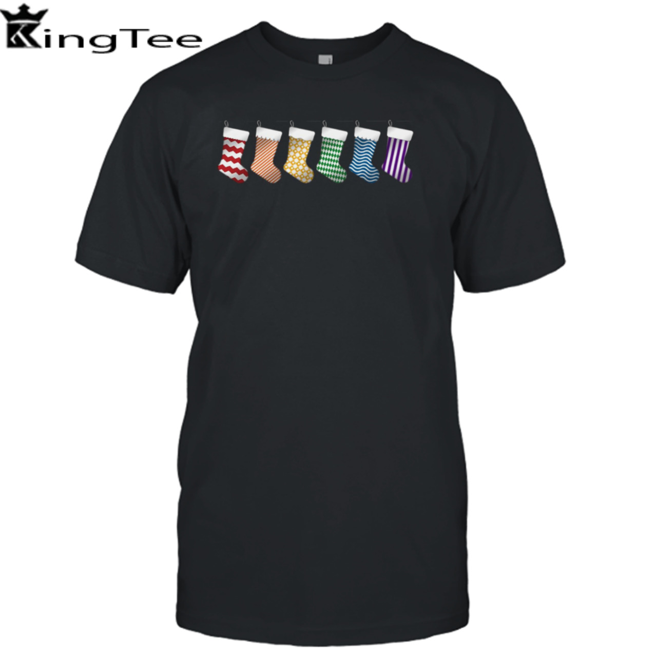 Row Of Six Lgbtq Pride Rainbow Christmas Stockings shirt