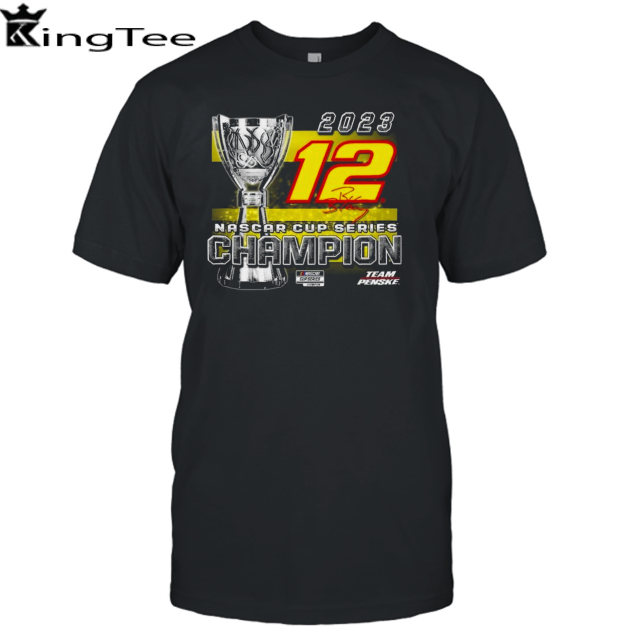 Ryan Blaney Team Penske 2023 Nascar Cup Series Champion Trophy Signature T-shirt