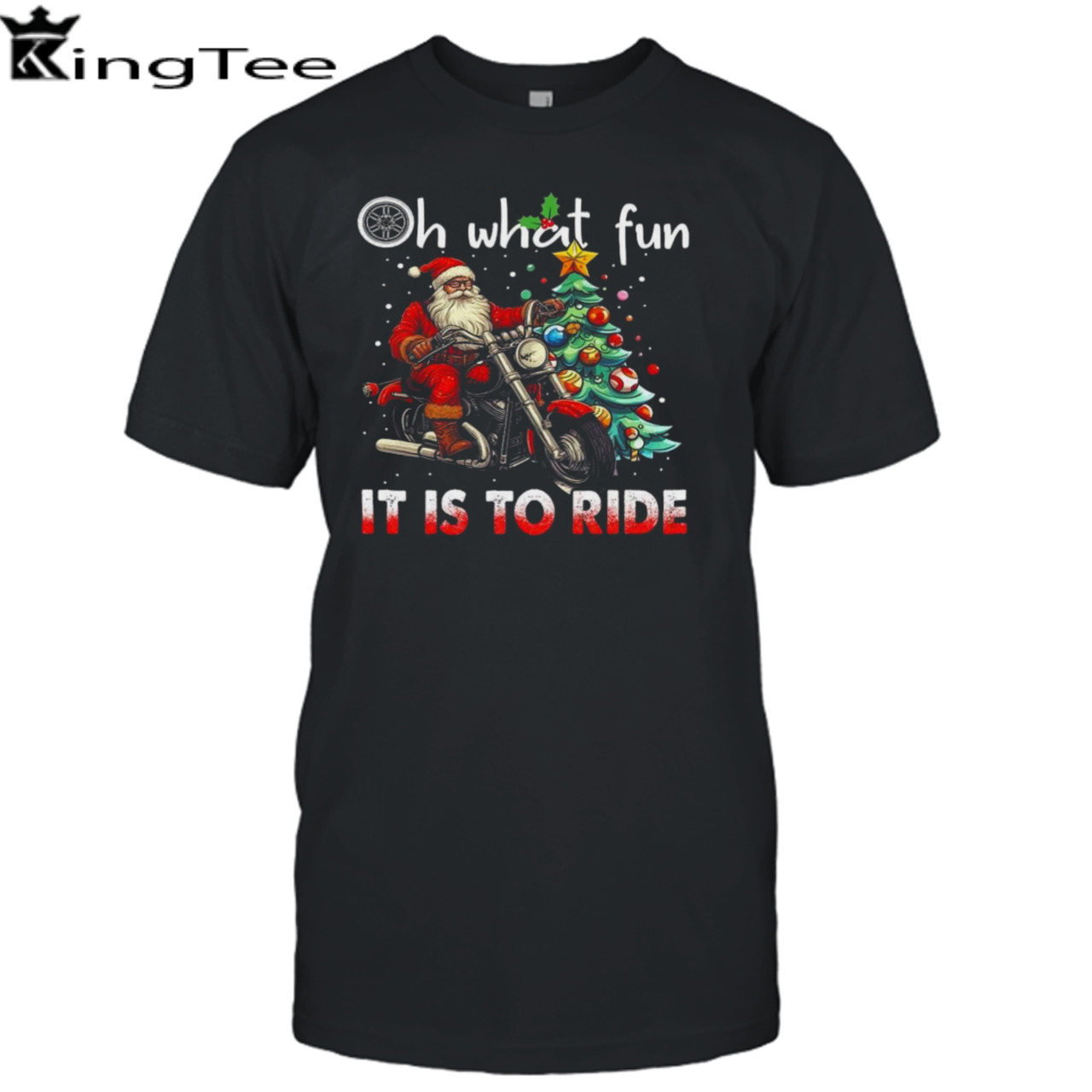 Santa Claus Oh What Fun It Is To Rid Christmas Biker 2023 T-shirt