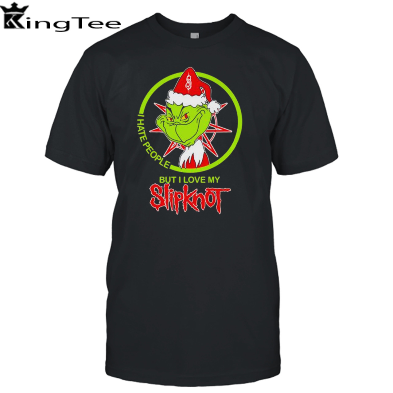 Santa Grinch I hate people Slipknot merry christmas shirt