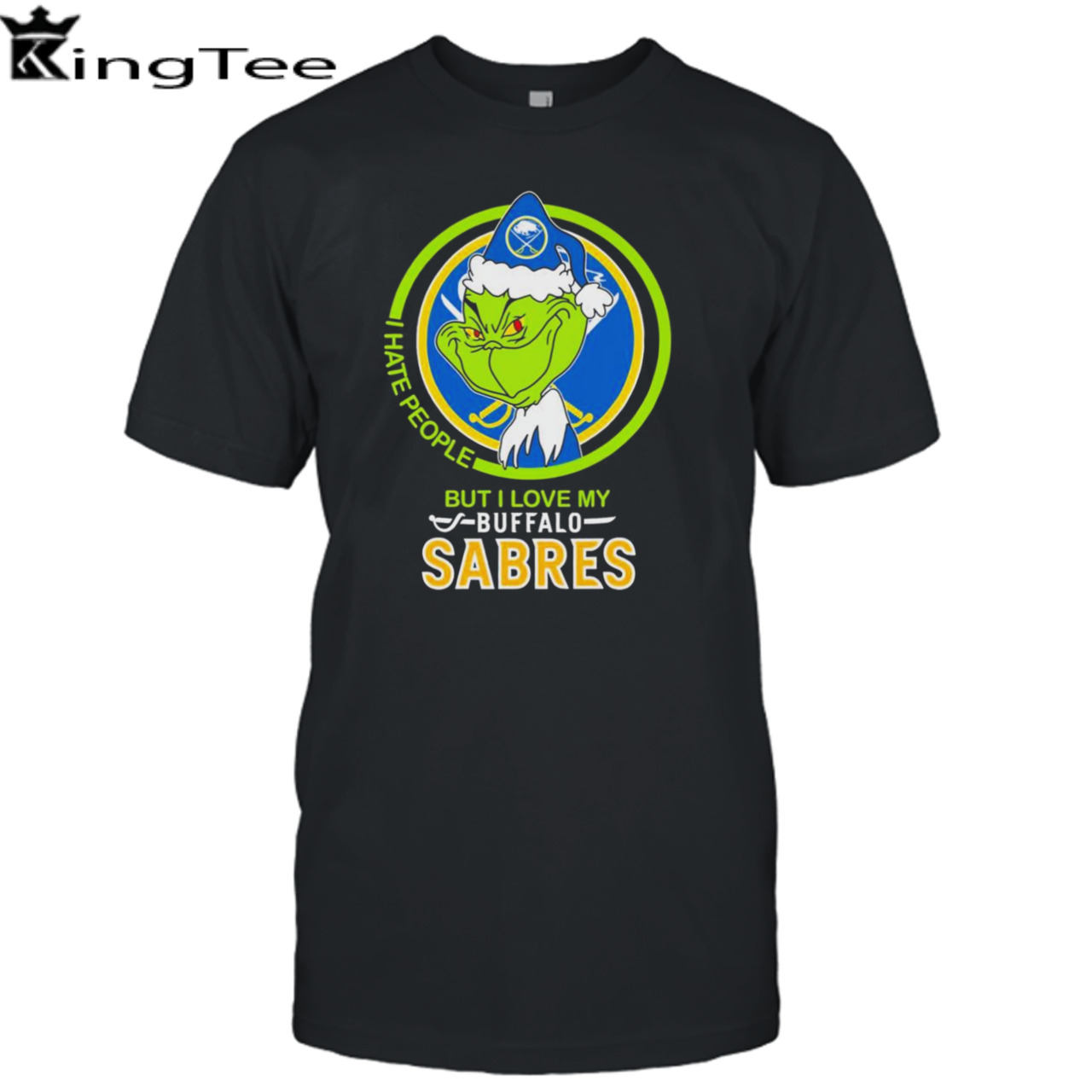 Santa Grinch I hate people but I love my Buffalo Sabres Merry Christmas shirt