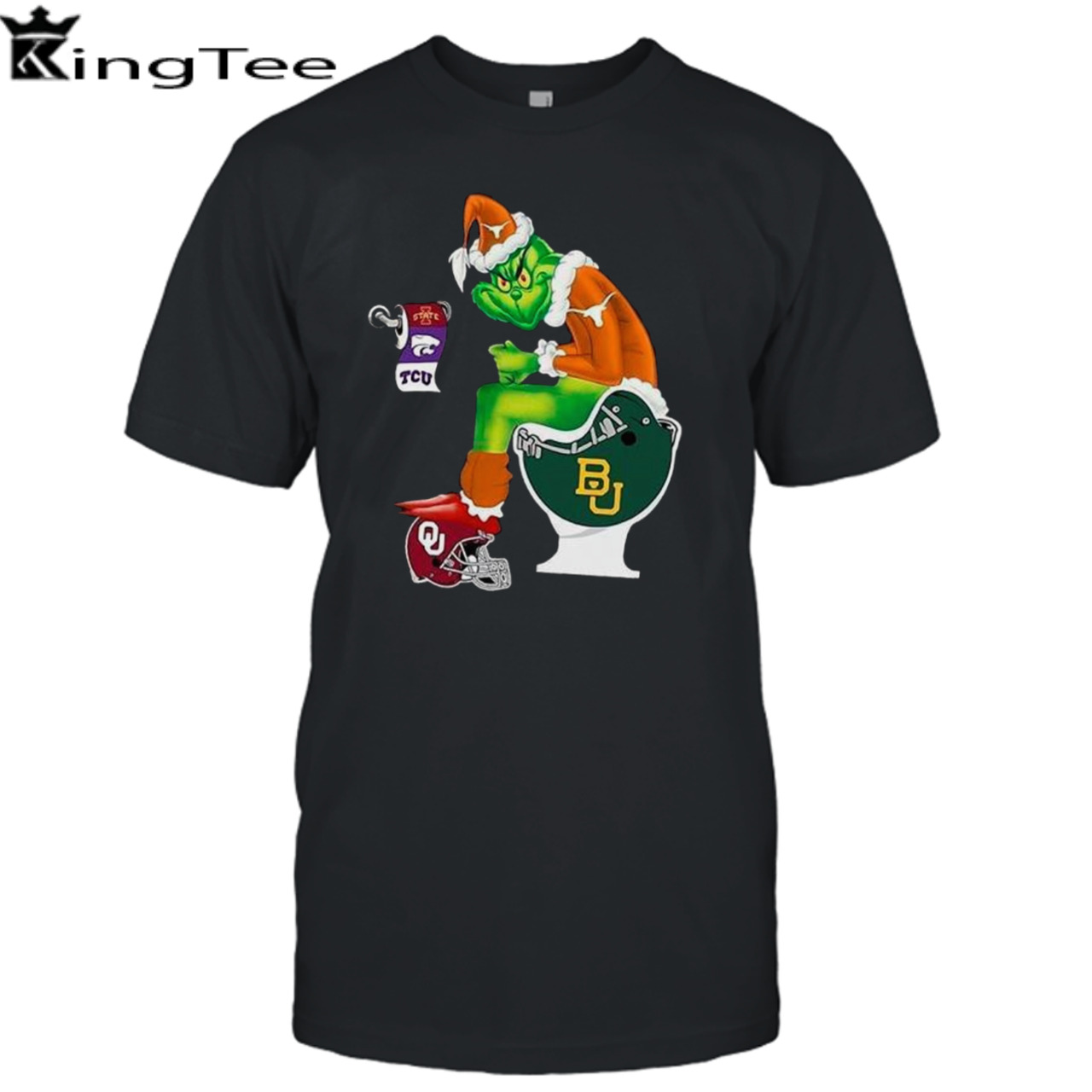 Santa Grinch Texas Longhorns toilet Christmas 2023 shirt