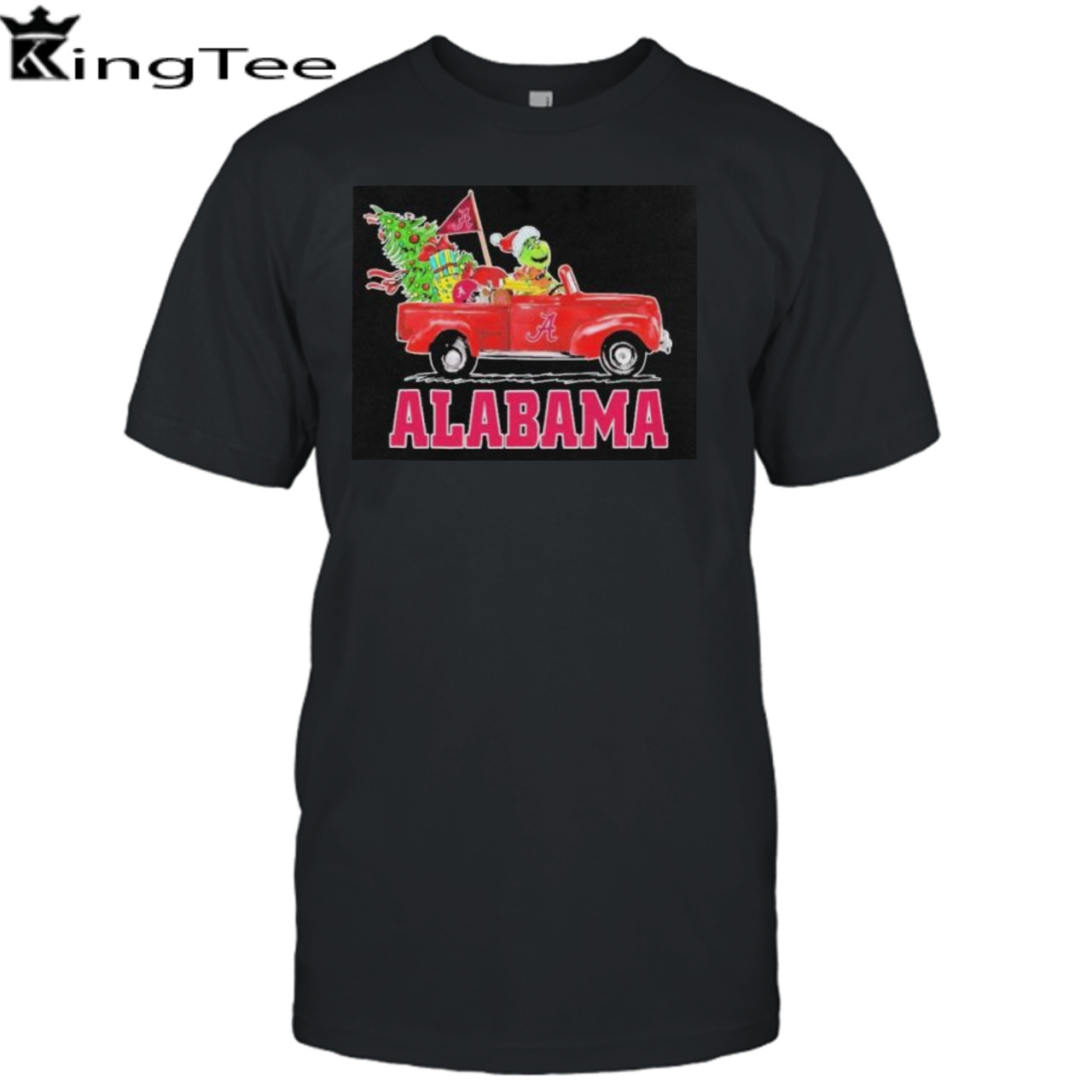 Santa Grinch driving car Alabama Crimson Tide merry christmas shirt