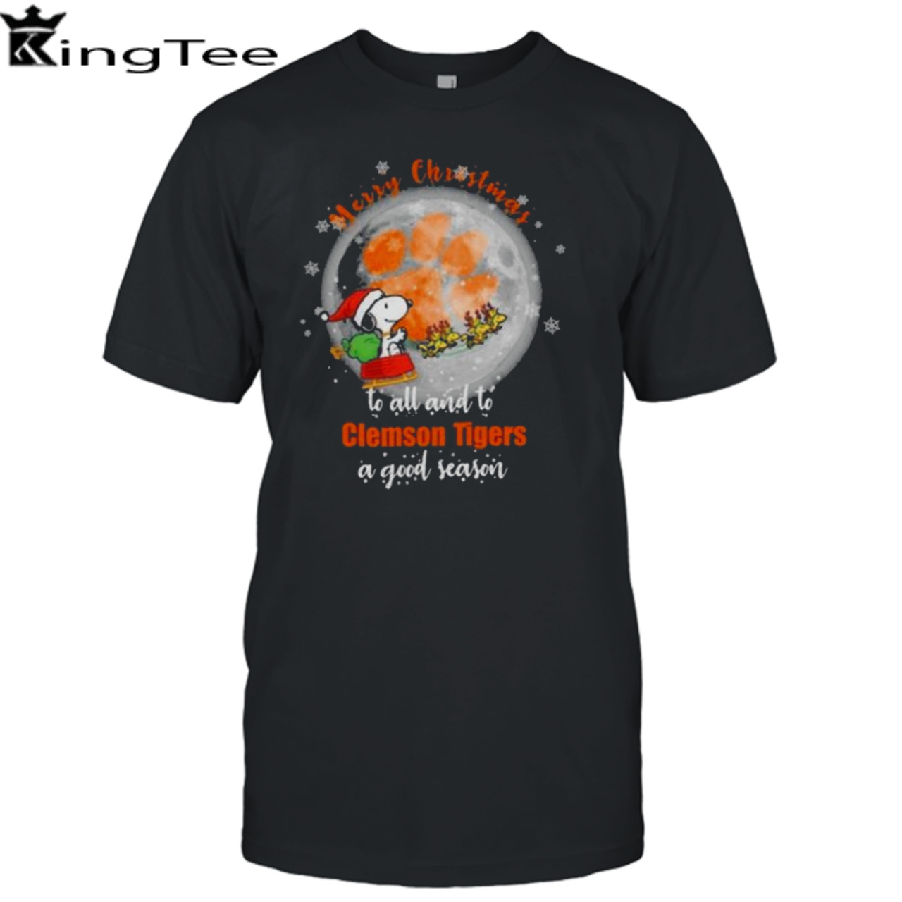 Santa Snoopy Merry Christmas To All And To Clemson Tigers A Good Season Shirt