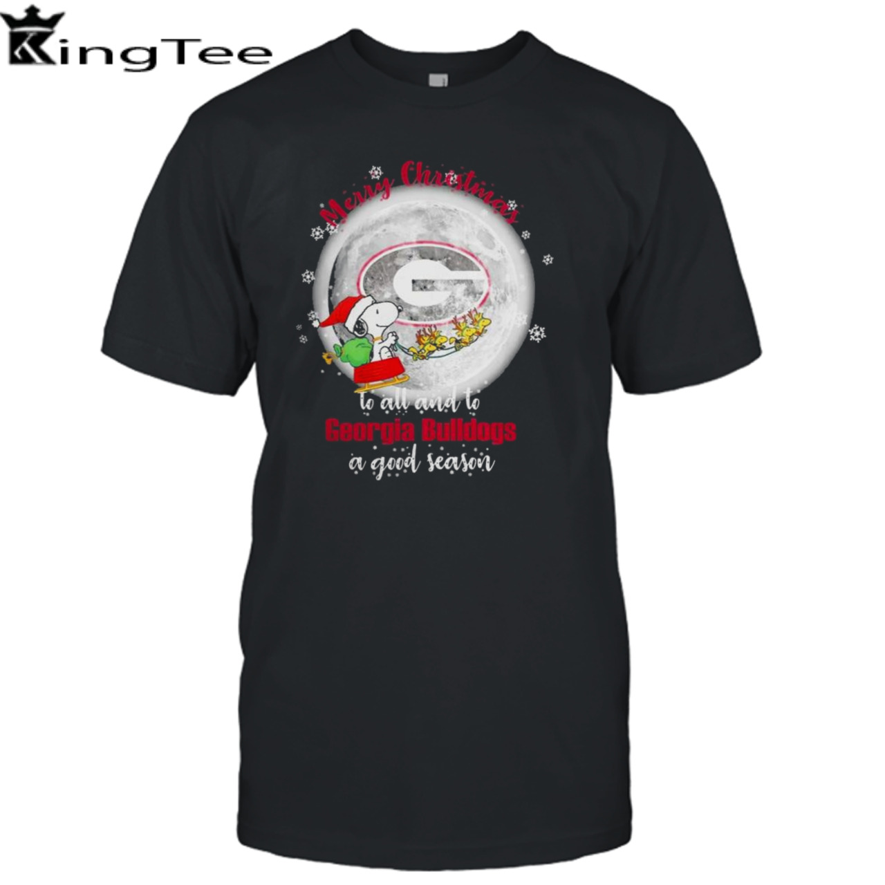 Santa Snoopy Merry Christmas To All And To Georgia Bulldogs A Good Season t-shirt