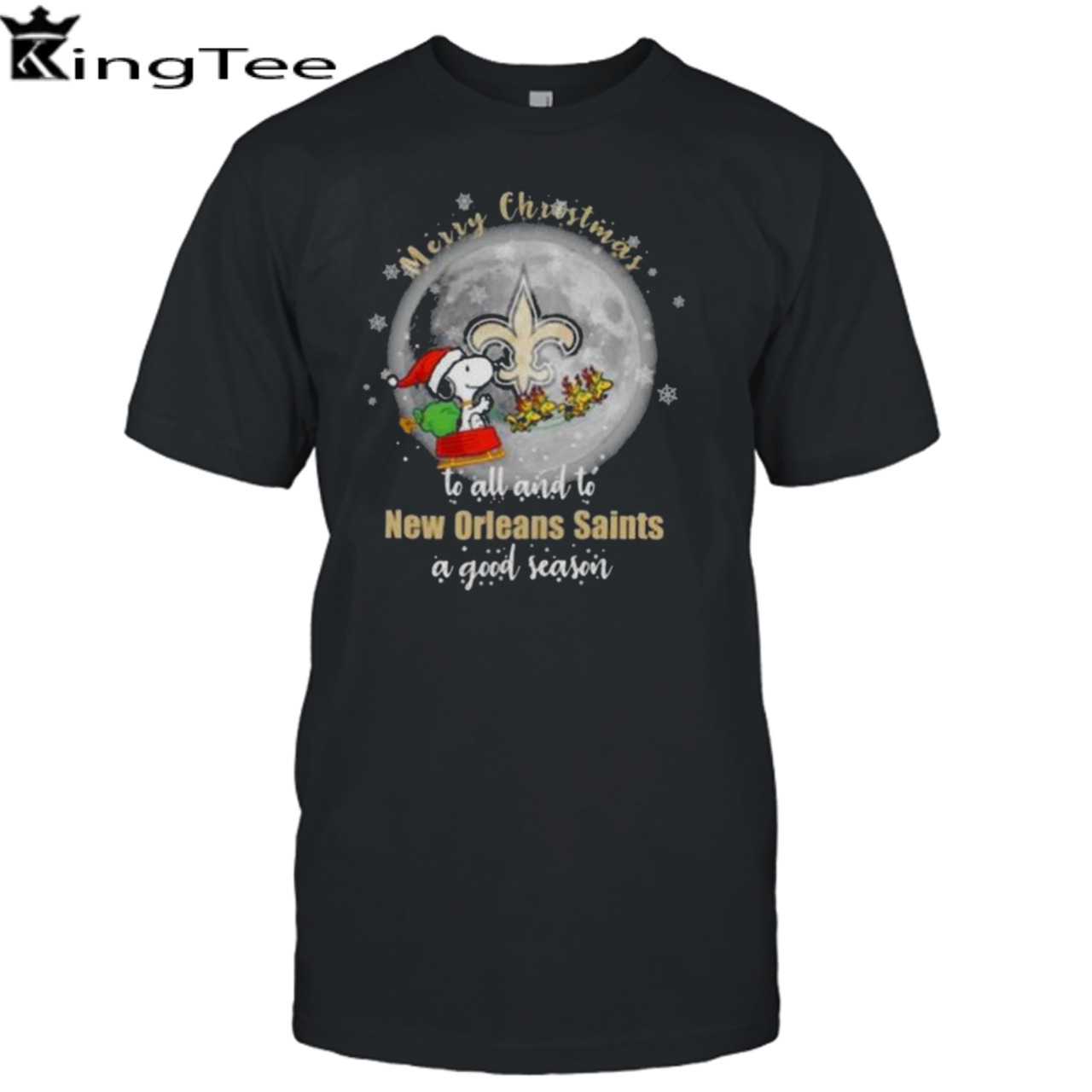 Santa Snoopy Merry Christmas To All And To New Orleans Saints A Good Season Shirt