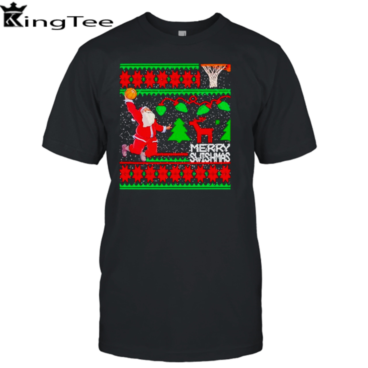 Santa basketball merry swishmas Ugly Christmas sweatshirt