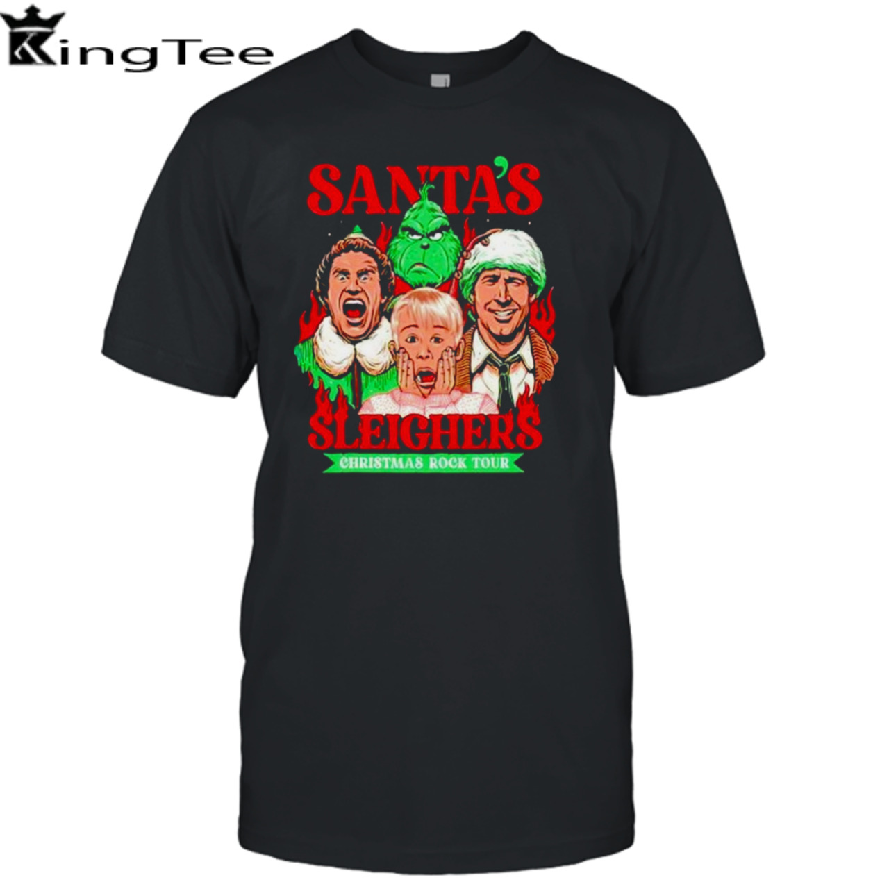 Santa’s sleighers Christmas rock tour shirt