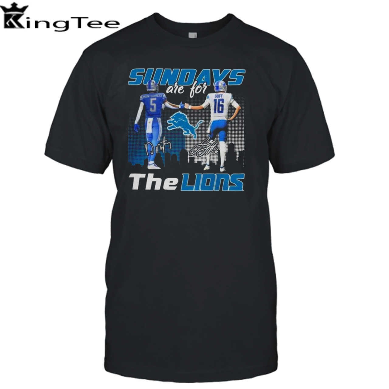 David Montgomery and Jared Goff Sundays Are For Lions Signatures shirt