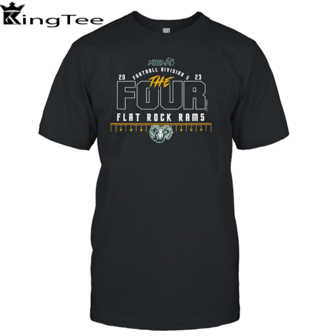 Flat Rock Rams 2023 MHSAA Football Division 5 The Four Shirt