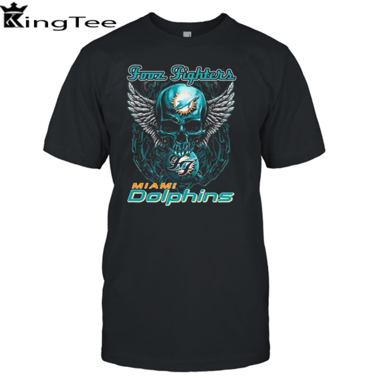 Skull Wings Fooz Fighters Miami Dolphins shirt