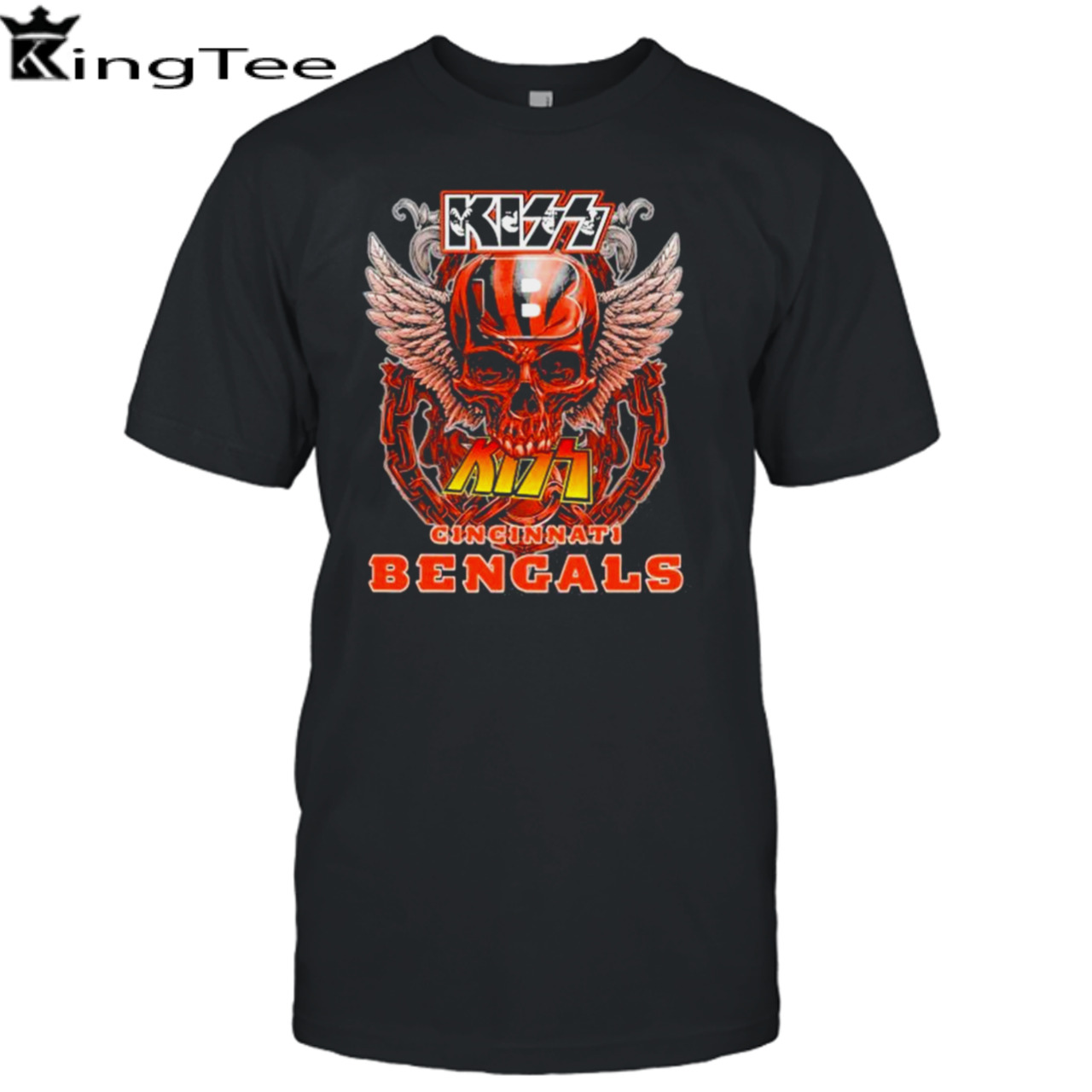 Skull Wings Kiss Cincinnati Bengals T-Shirt