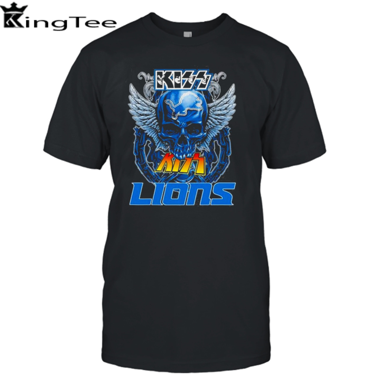 Skull Wings Kiss In Detroit Lions Football shirt