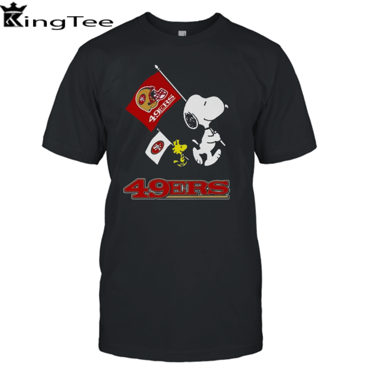 Snoopy And Woodstock San Francisco 49ers Football Flag Shirt