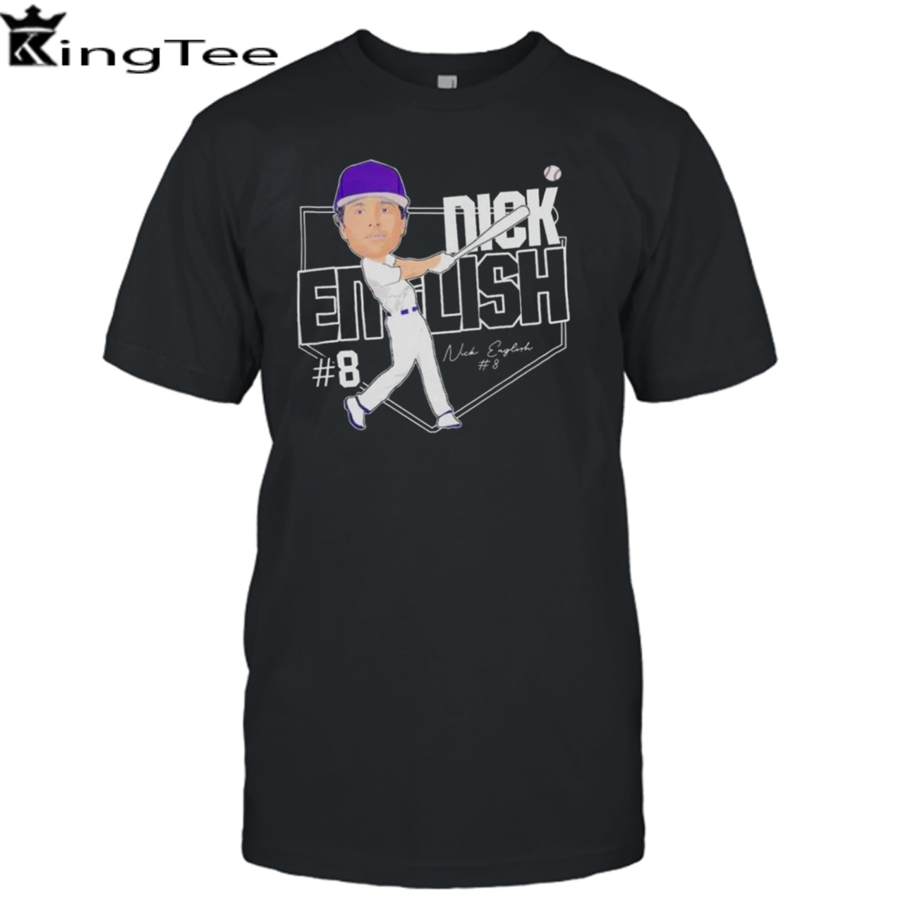 Nick English 2023 Kansas State Wildcats Catcher Signature T-shirt