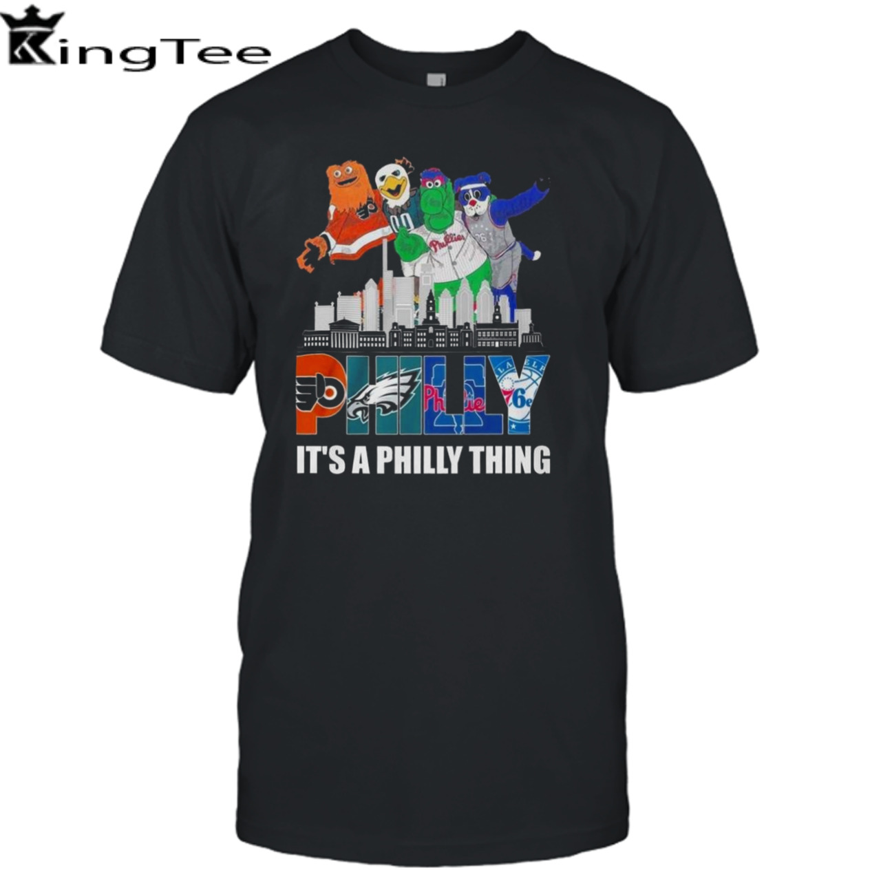 Philly City Mascots Philly It’s A Philly Thing 4 Team Sports Logo T-shirt