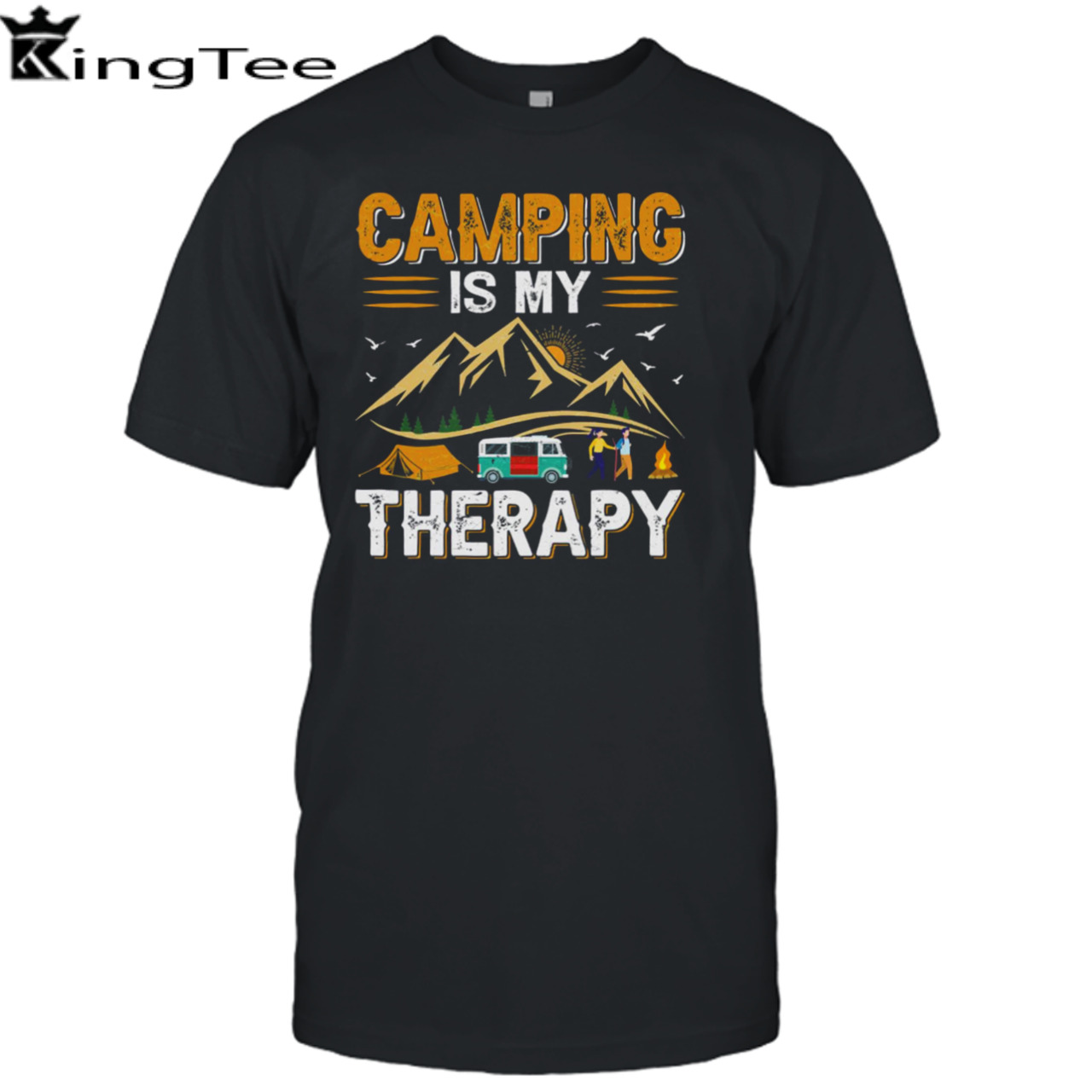 Retro Camping Is My Therapy Camping Funny Quote shirt