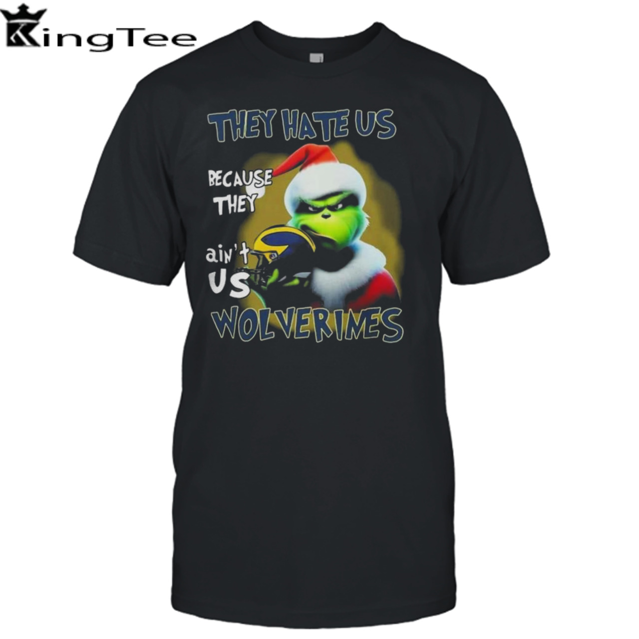 Santa Grinch Christmas They Hate Us Because Ain’t Us Michigan Wolverines Helmet shirt