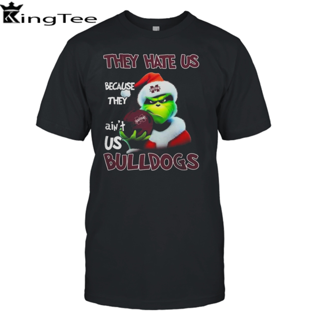 Santa Grinch Christmas They Hate Us Because Ain’t Us Mississippi State Bulldogs Helmet shirt