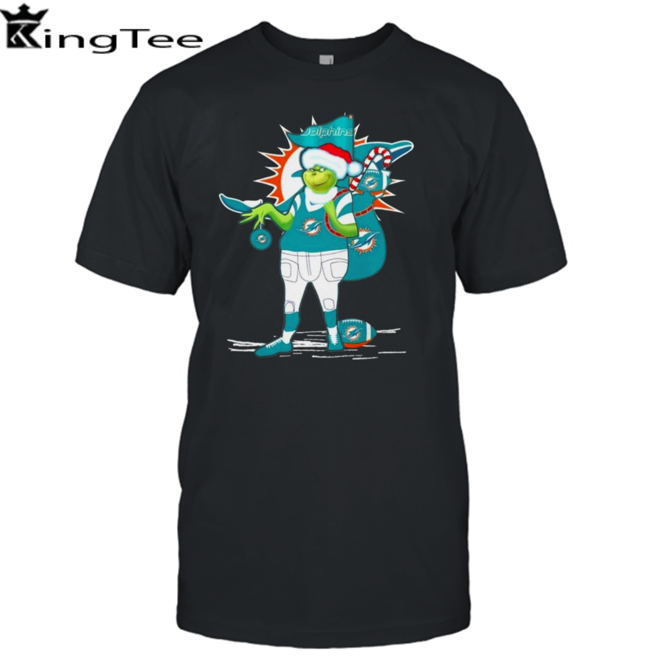 Santa Grinch Miami Dolphins Gift Christmas 2023 T-shirt