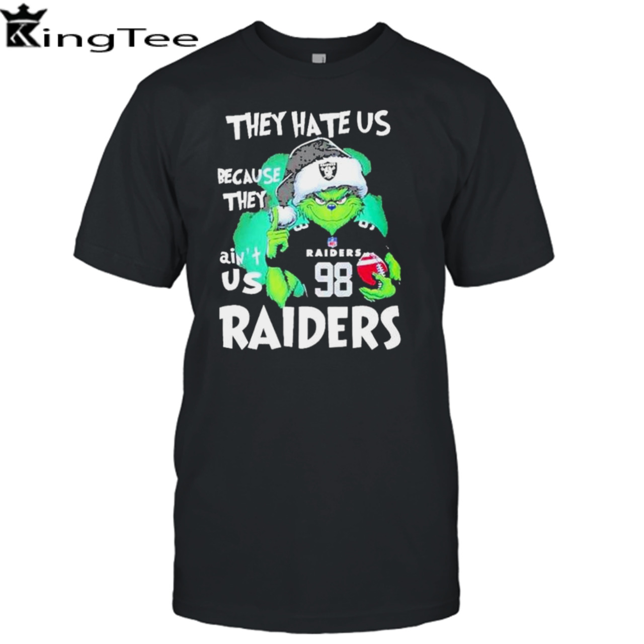 Santa Grinch They Hate Us Because They Las Vegas Raiders Christmas Shirt