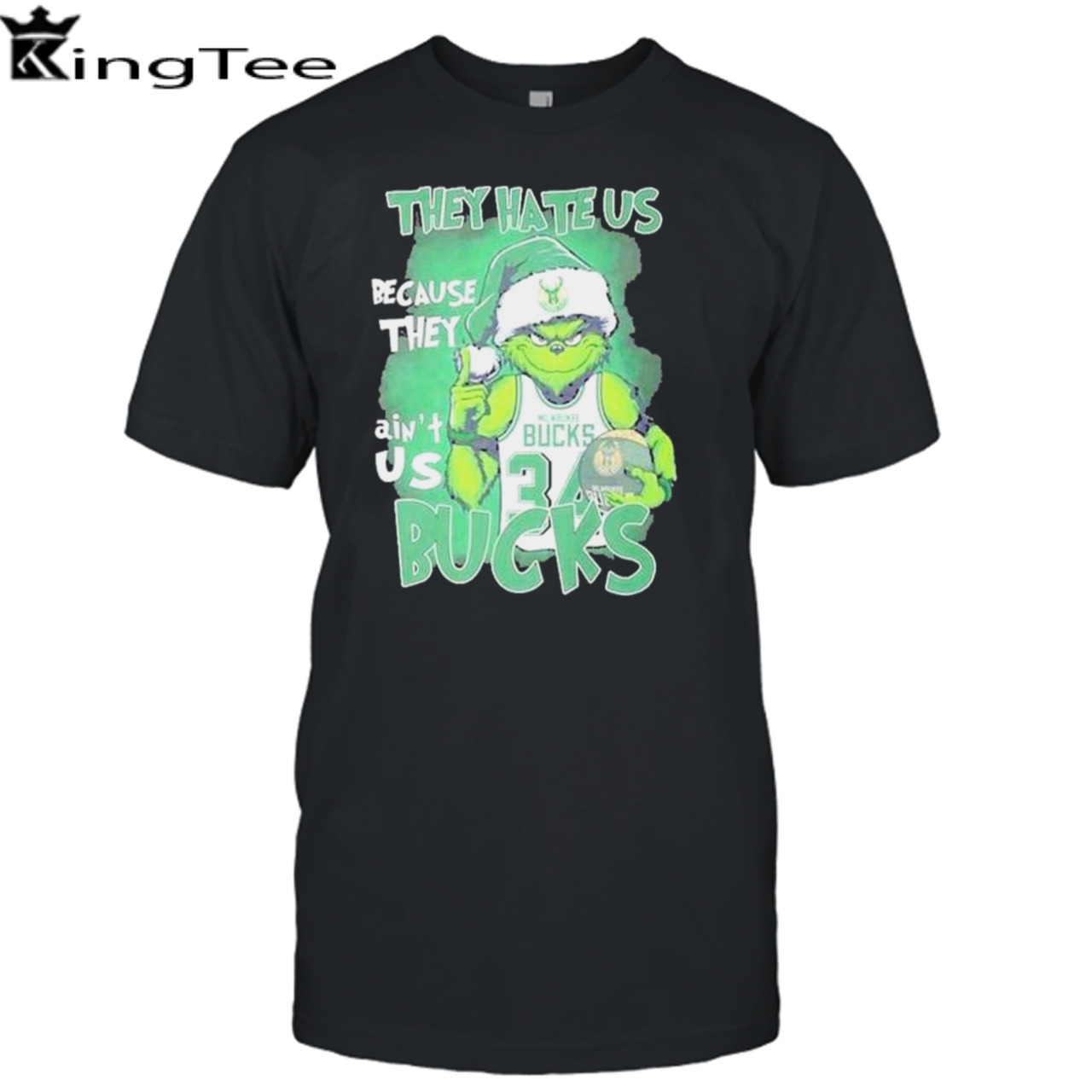 Santa Grinch They Hate Us Because They Milwaukee Bucks Christmas Shirt