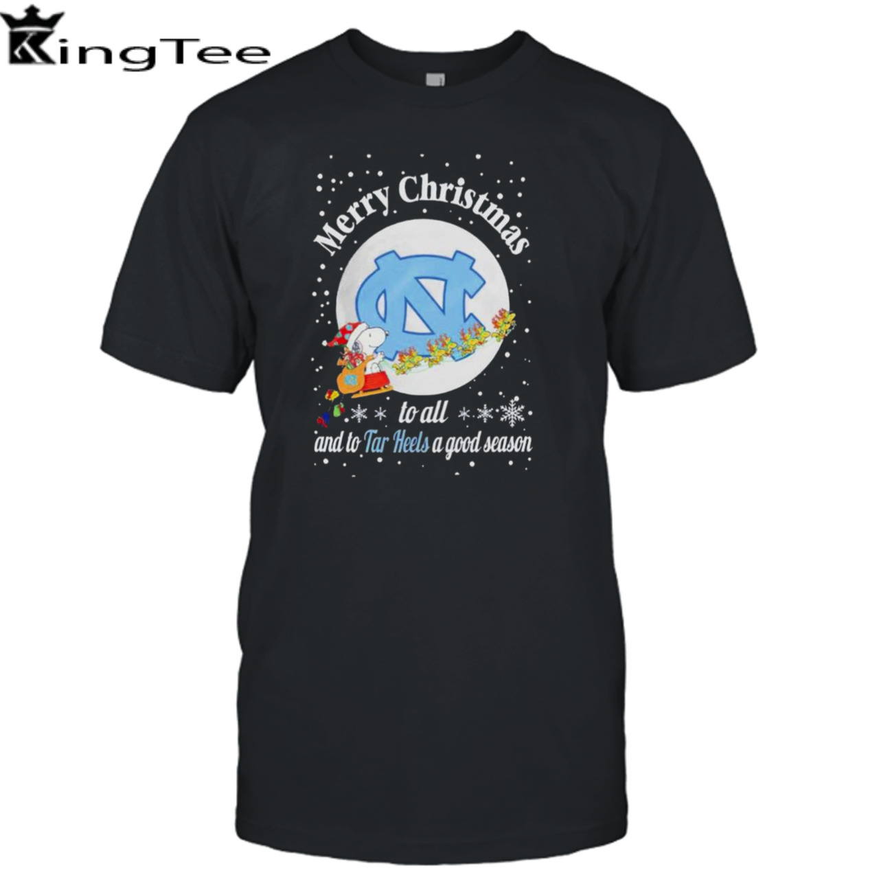 Snoopy Merry Christmas To All And To North Carolina Tar Heels A Good Season T-Shirt