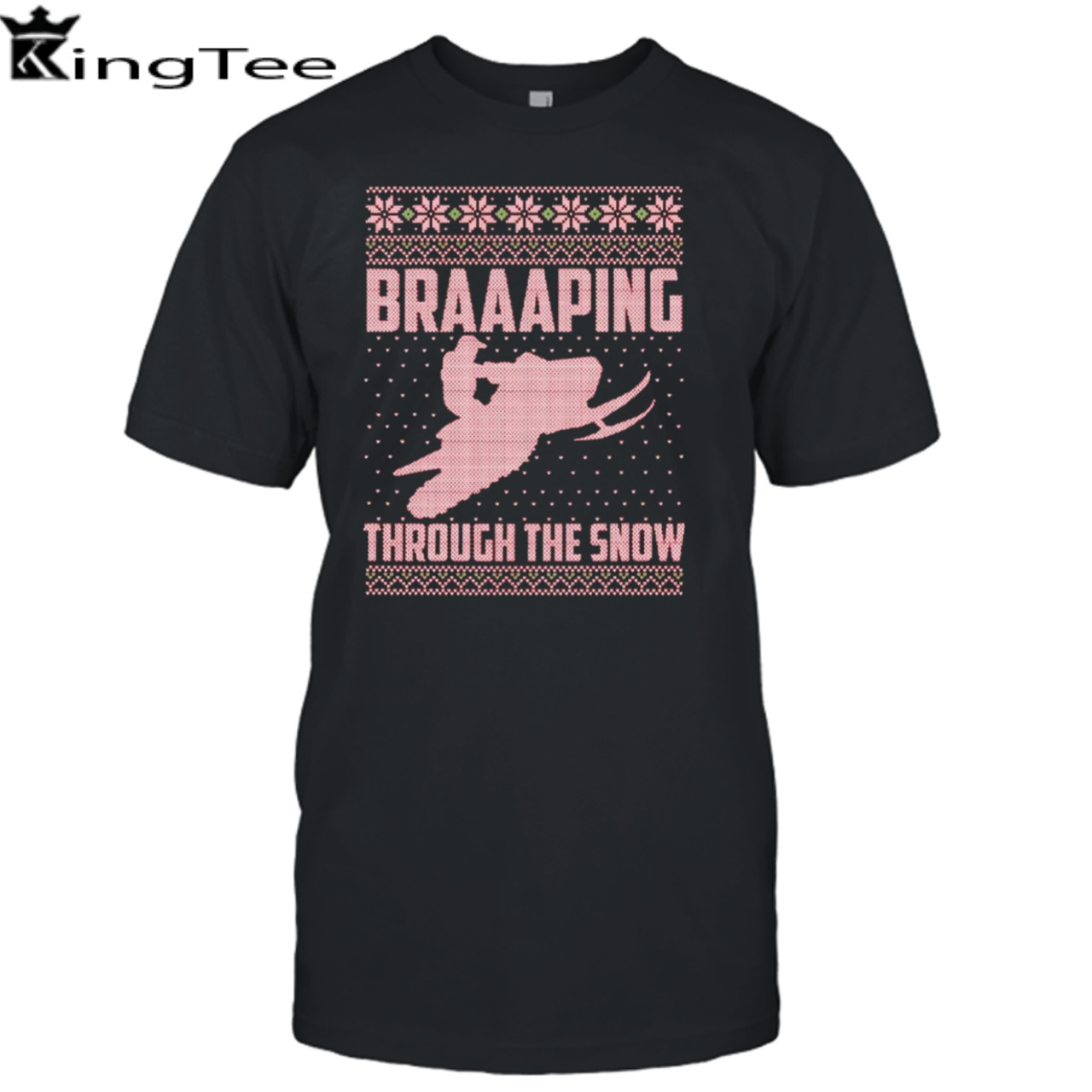 Snowmobile Braaaping through the snow Ugly Christmas shirt