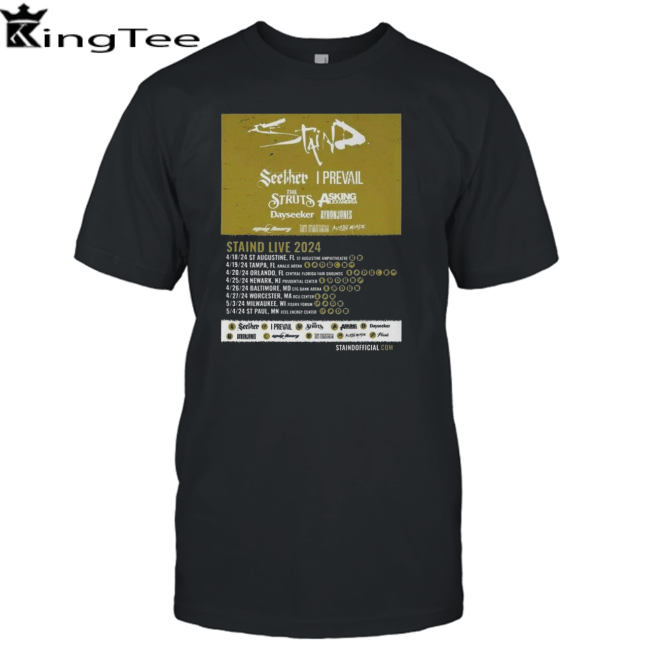 Staind Spring U.s. Tour 2024 T-shirt