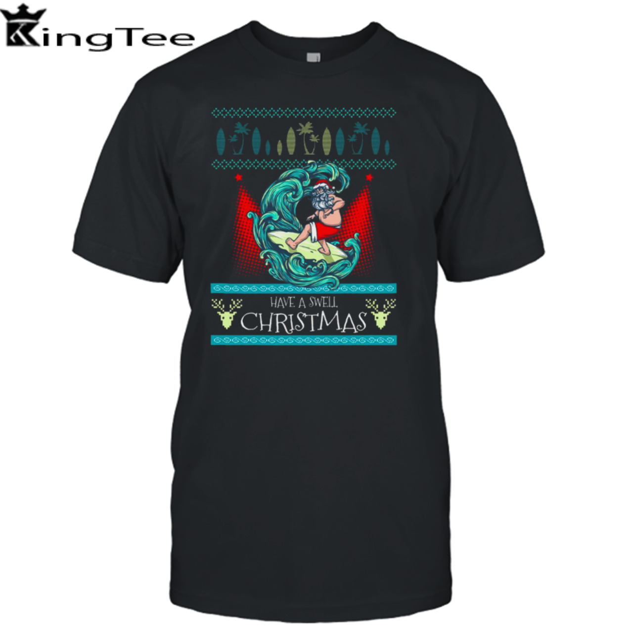 Surfing Knitted Style Xmas Tee shirt