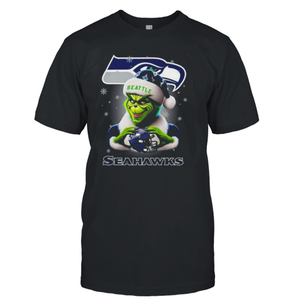 The Santa Grinch Love Seattle Seahawks Merry Christmas T-Shirt