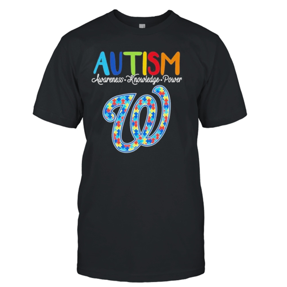 Washington Nationals Autism Awareness Knowledge Power shirt