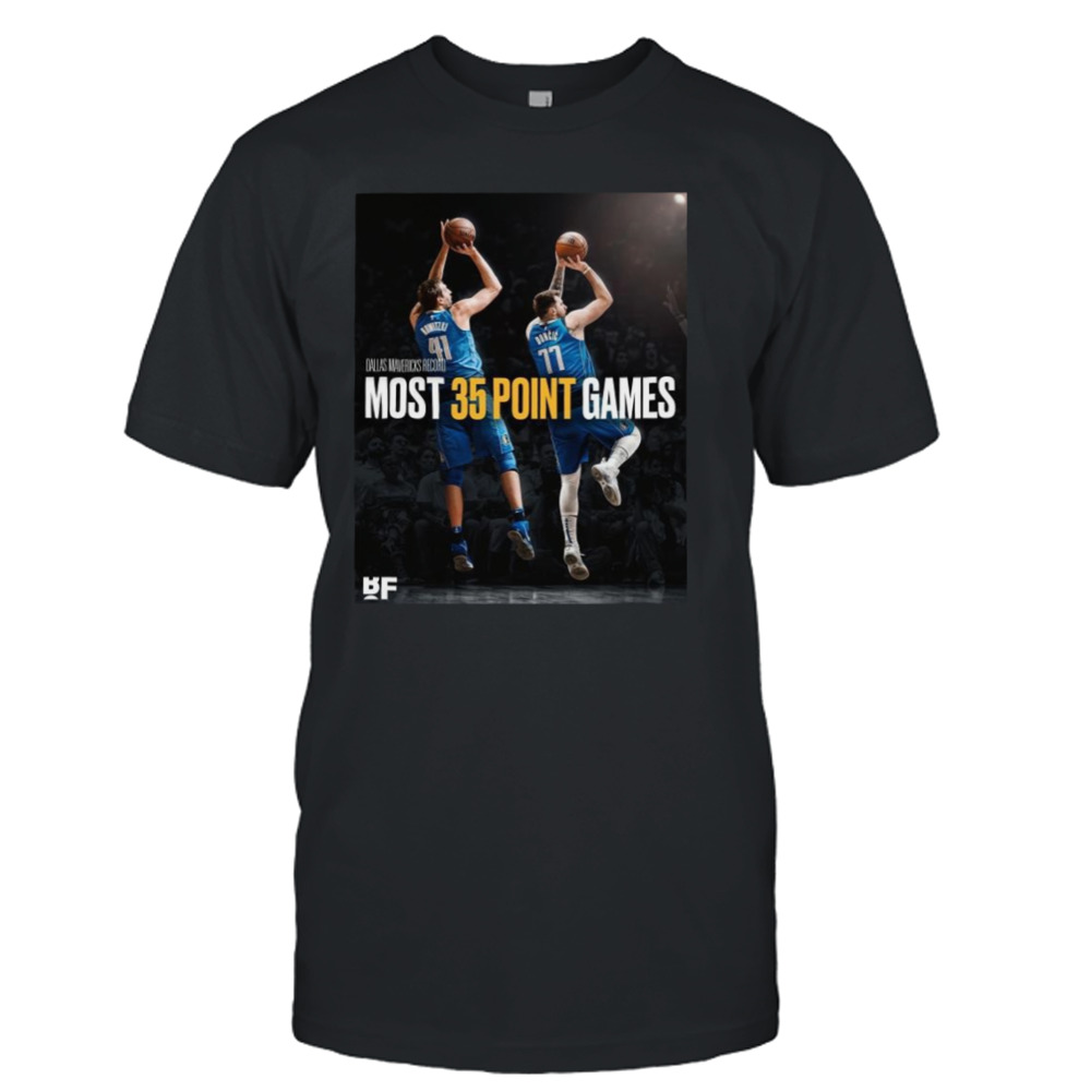 The Next Legend Of Mav – Luka Doncic Surpasses Dirk Nowitzki For The Most 35 Point Games In Dallas Mavericks History T-shirt