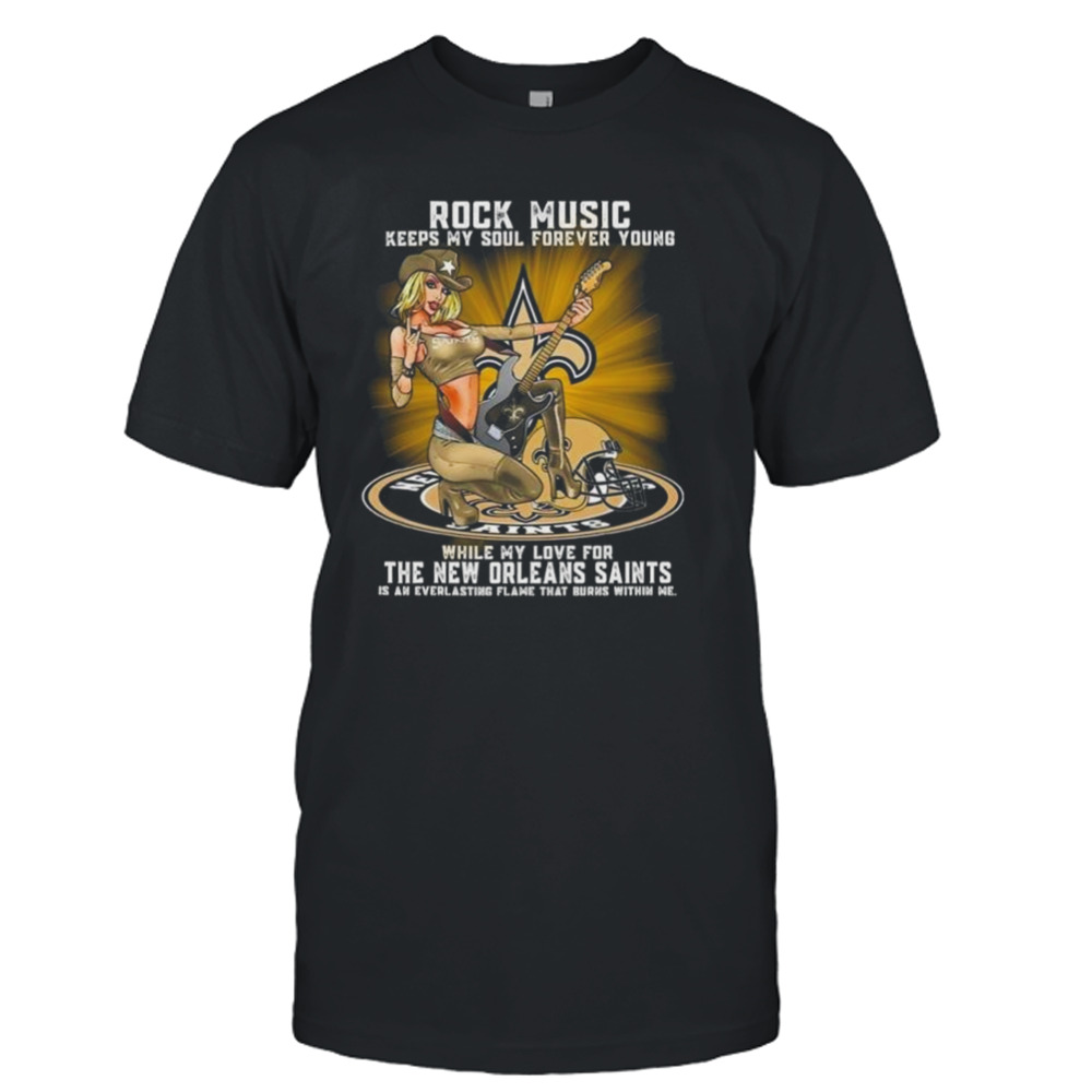 New Orleans Saints Rock Music Keep My Soul Forever Young 2024 Shirt