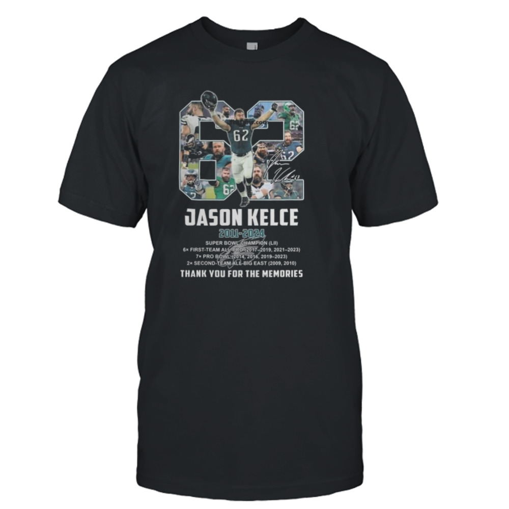 Jason Kelce 2011 – 2024 Thank You For The Memories Signature T-Shirt