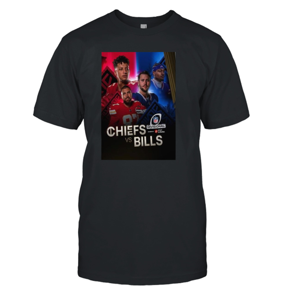 Kansas City Chiefs And Buffalo Bills Meet Up In The NFL Divisional 2024 T-Shirt