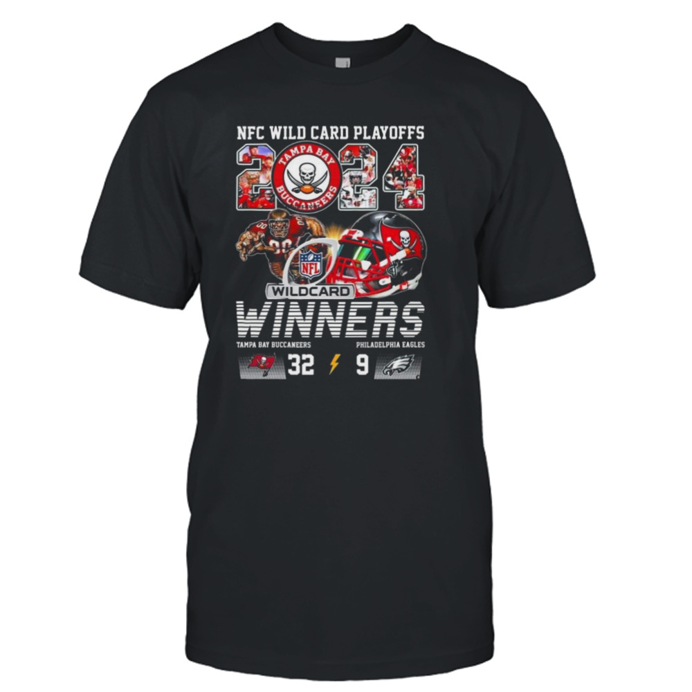 Nfc Wild Card Playoffs 2024 Winners Tampa Bay Buccaneers 32-9 Philadelphia Eagles Mascot T-shirt