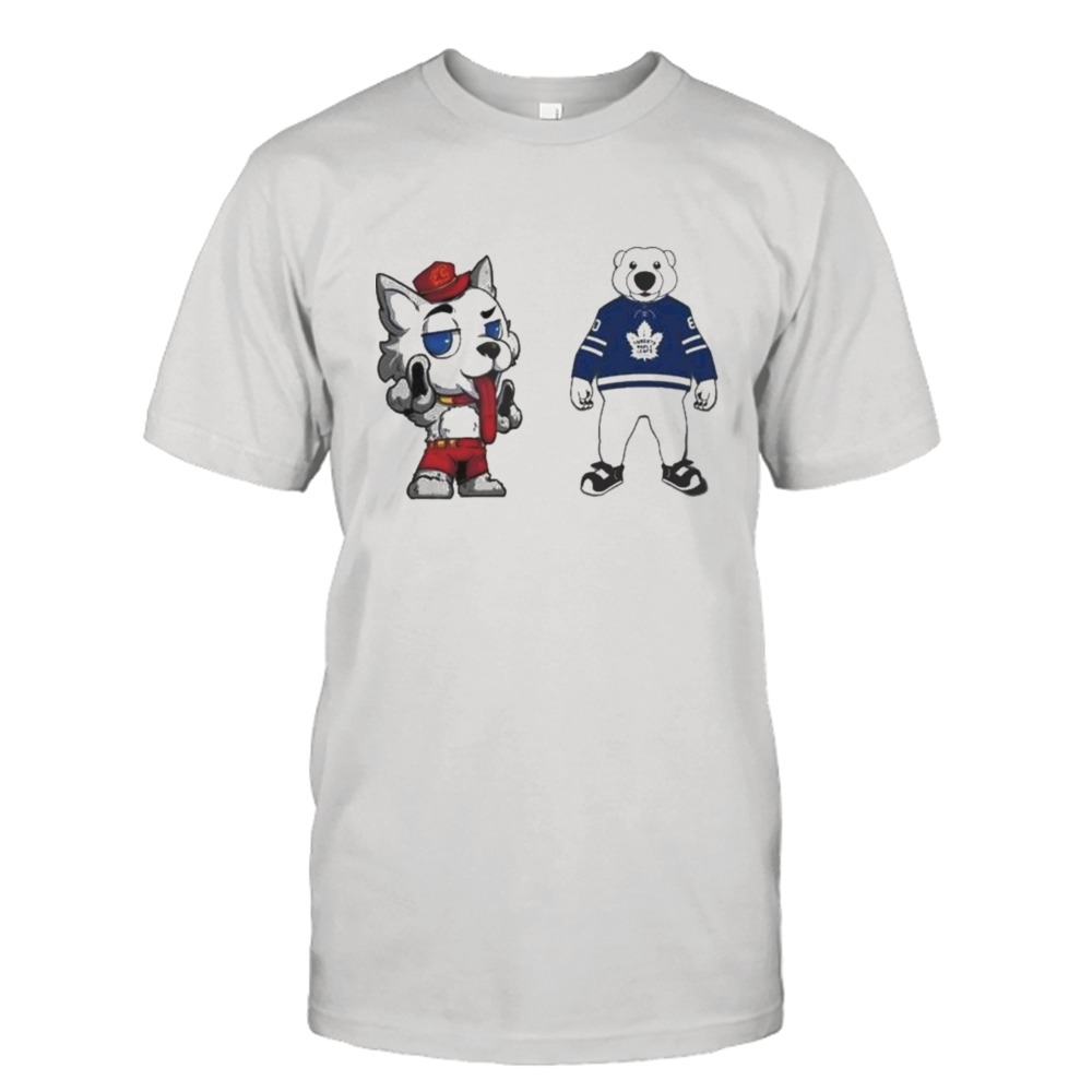 Toronto Maple Leafs VS Calgary Flames NHL 2024 Mascot Cartoon Hockey T-Shirt