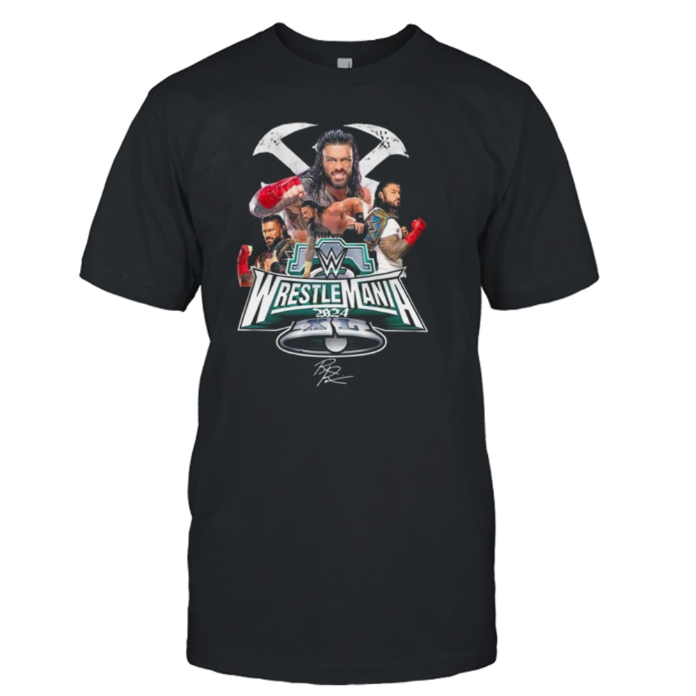 WrestleMania 2024 XL Roman Reigns Signature T-Shirt