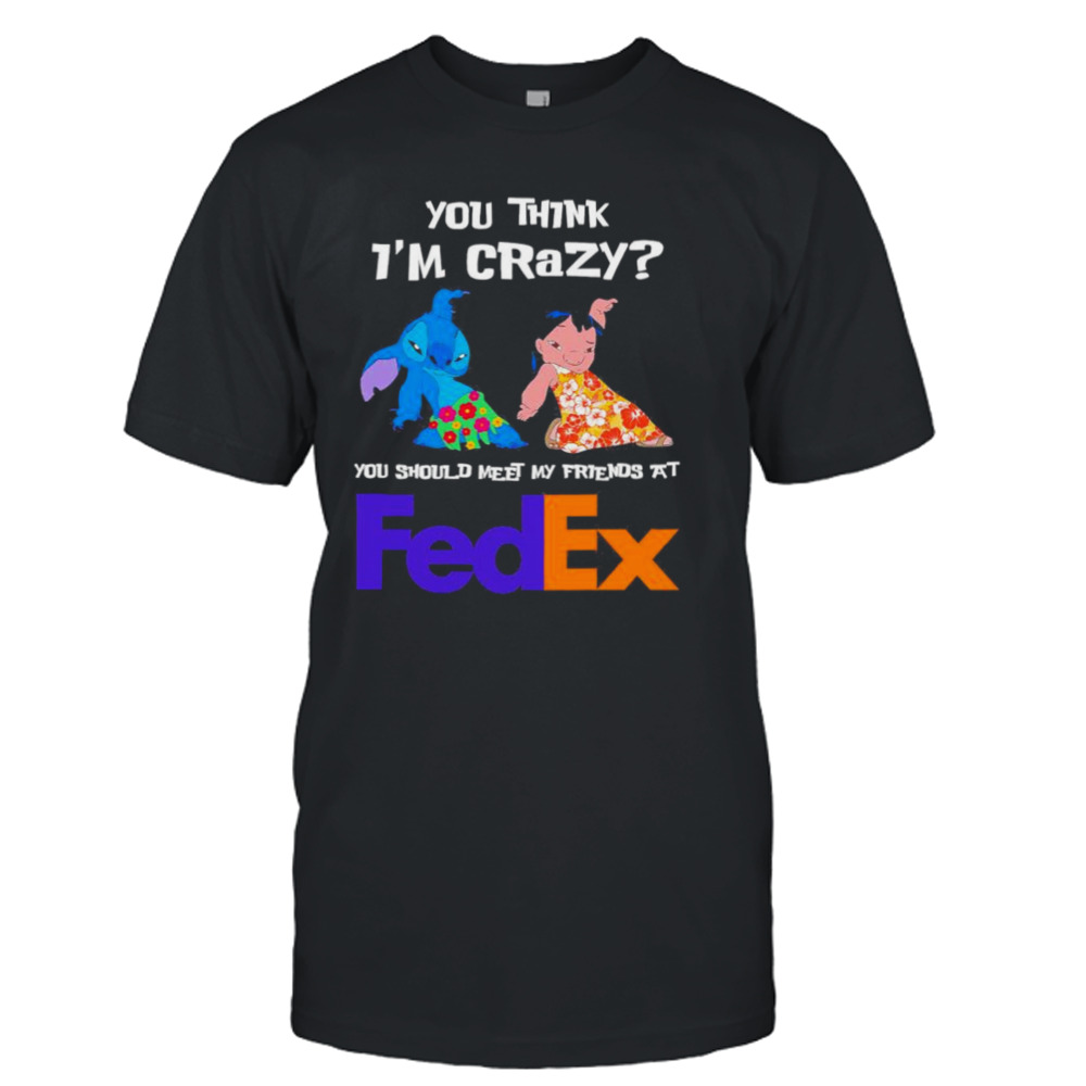 Lilo And Stitch You Think I’m Crazy You Should Meet My Friends At Fedex Shirt