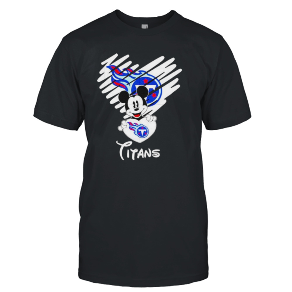 Mickey heart Tenesses Titans shirt