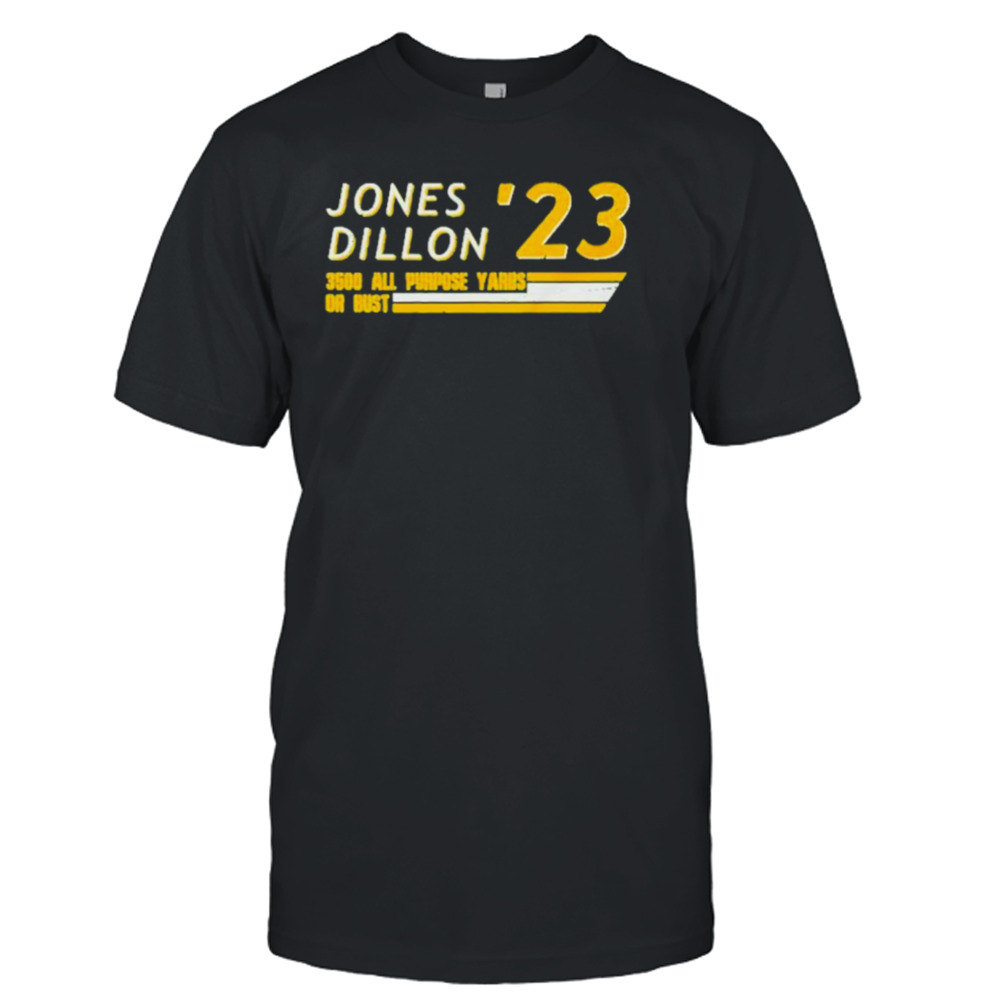 Packers Jones Dillon ’23 3500 all purpose yards or bust shirt