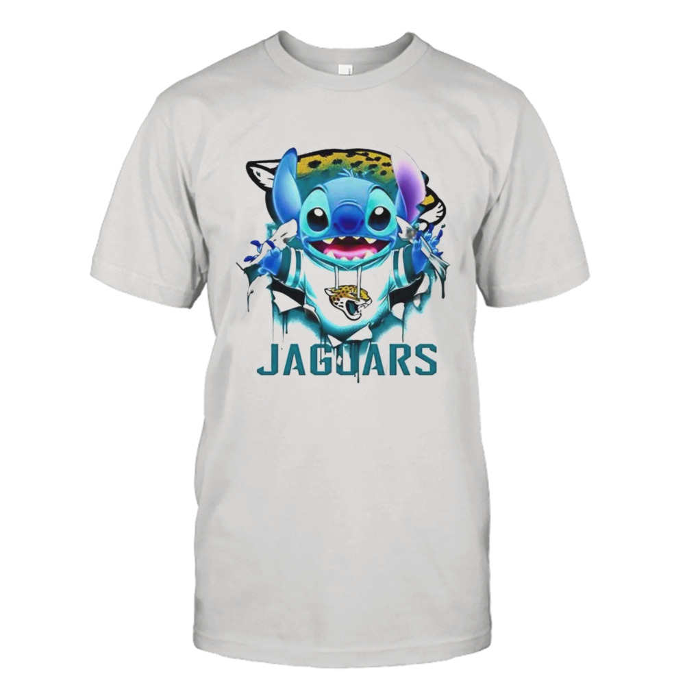 Stitch Inside Jacksonville Jaguars Logo 2024 T-Shirt